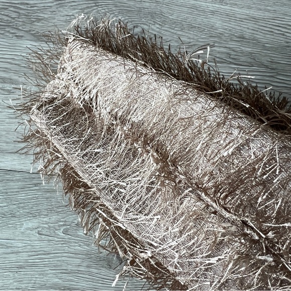 LANCÔME Clutch Makeup Bag Travel Textured Fringe Metallic Zippered fully lined - Picture 5 of 8